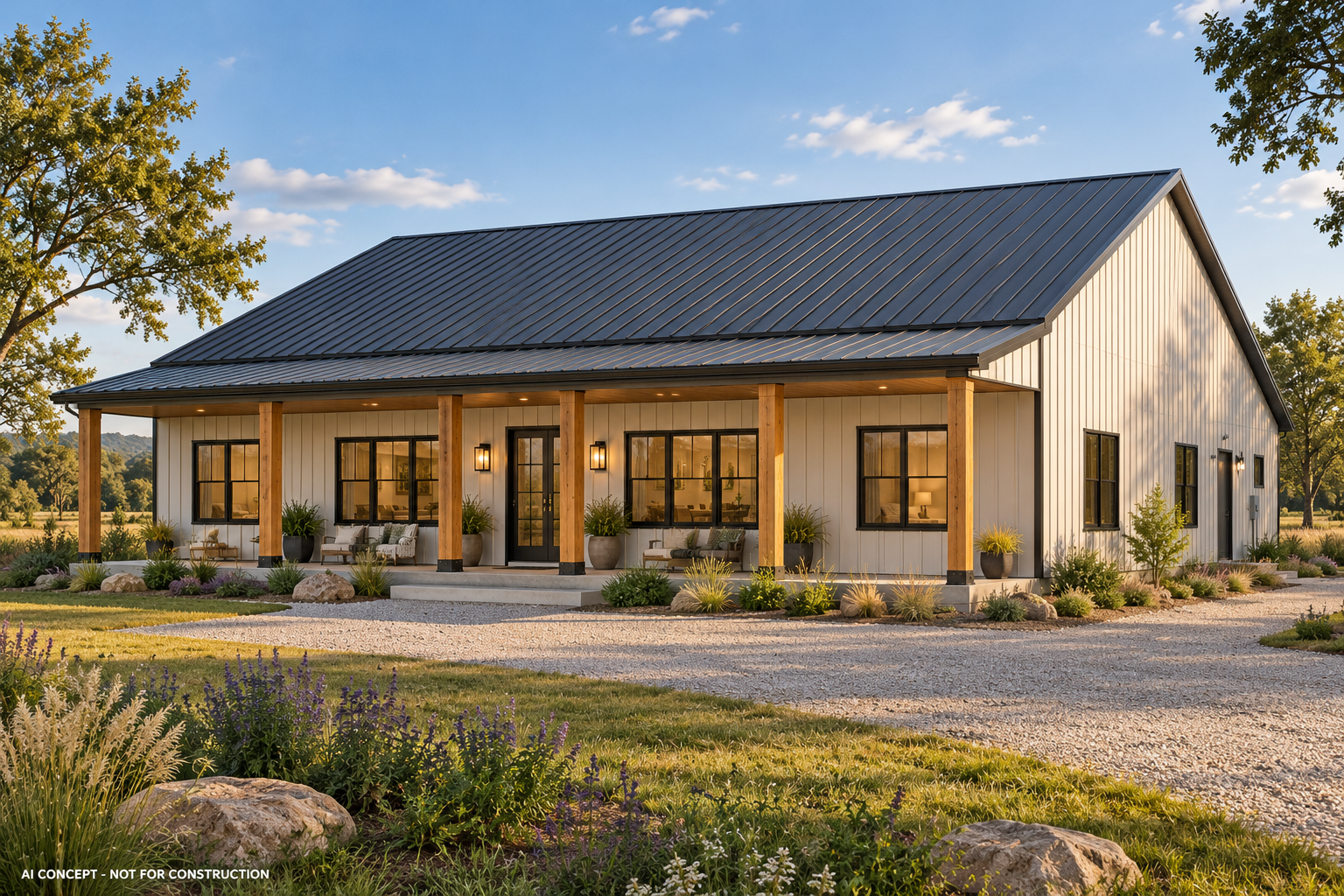Prairie Five five-bedroom barndominium concept exterior